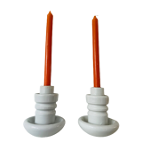 Set of 2 porcelain candle holders
