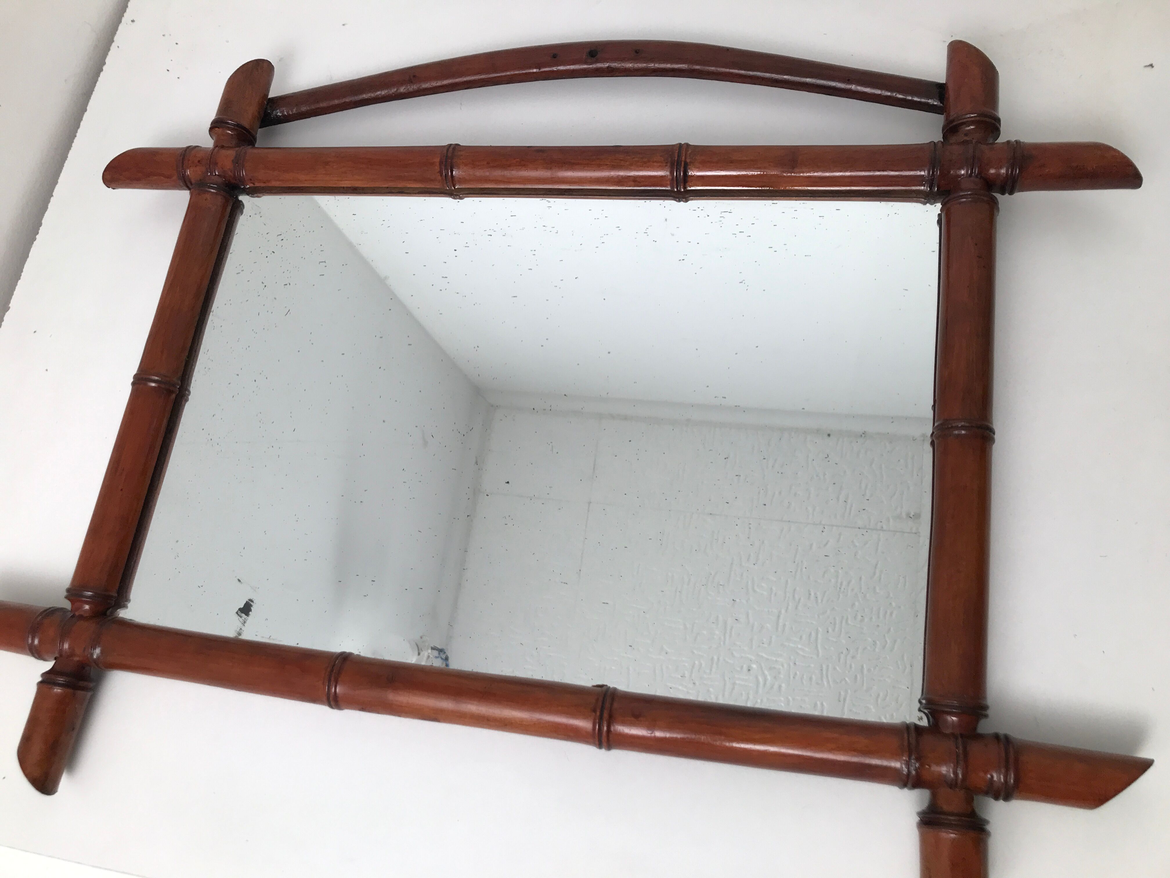 Vintage bamboo mirror