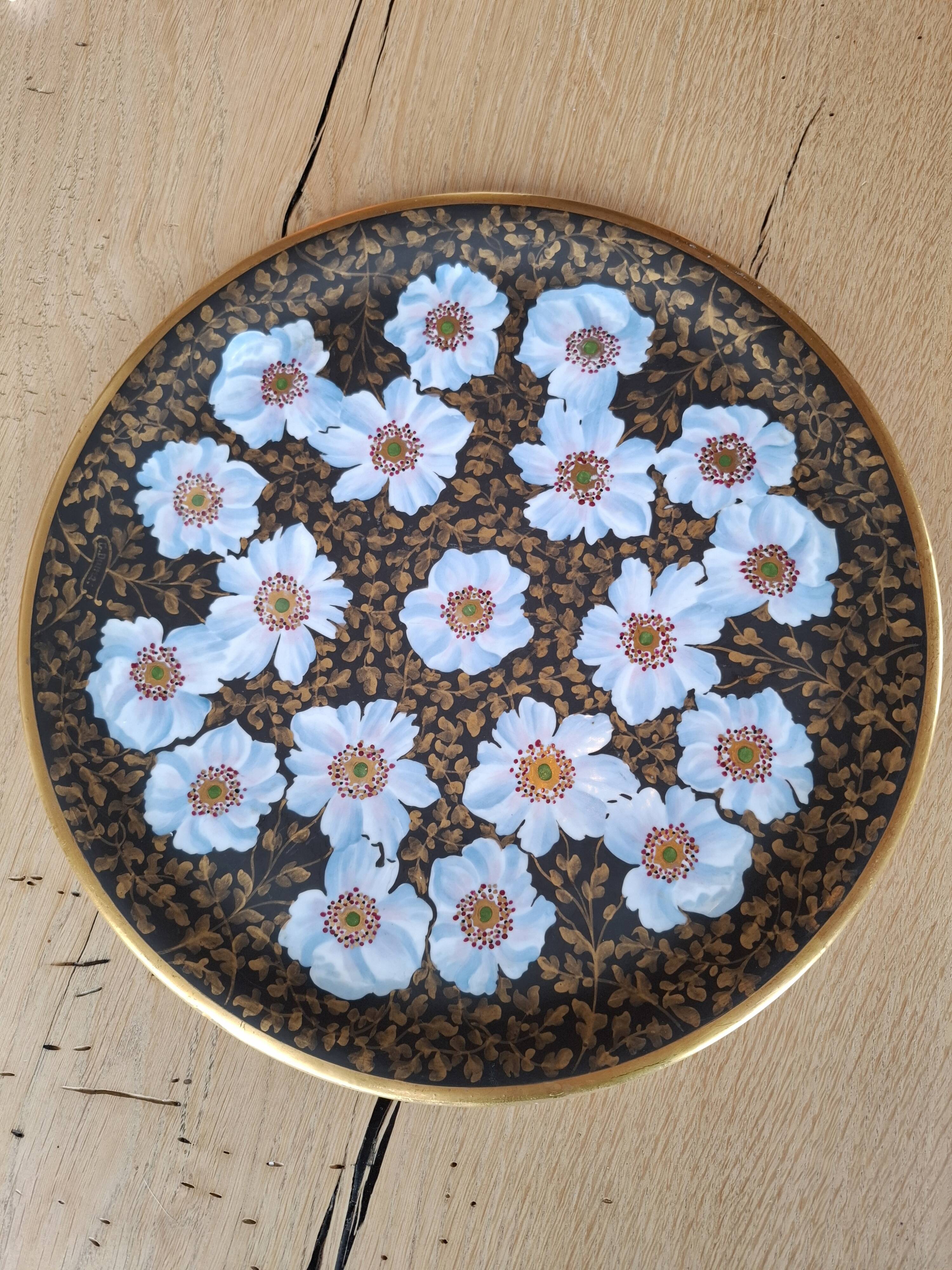 Limoges porcelain plate - signed G. Dumas - hand-painted