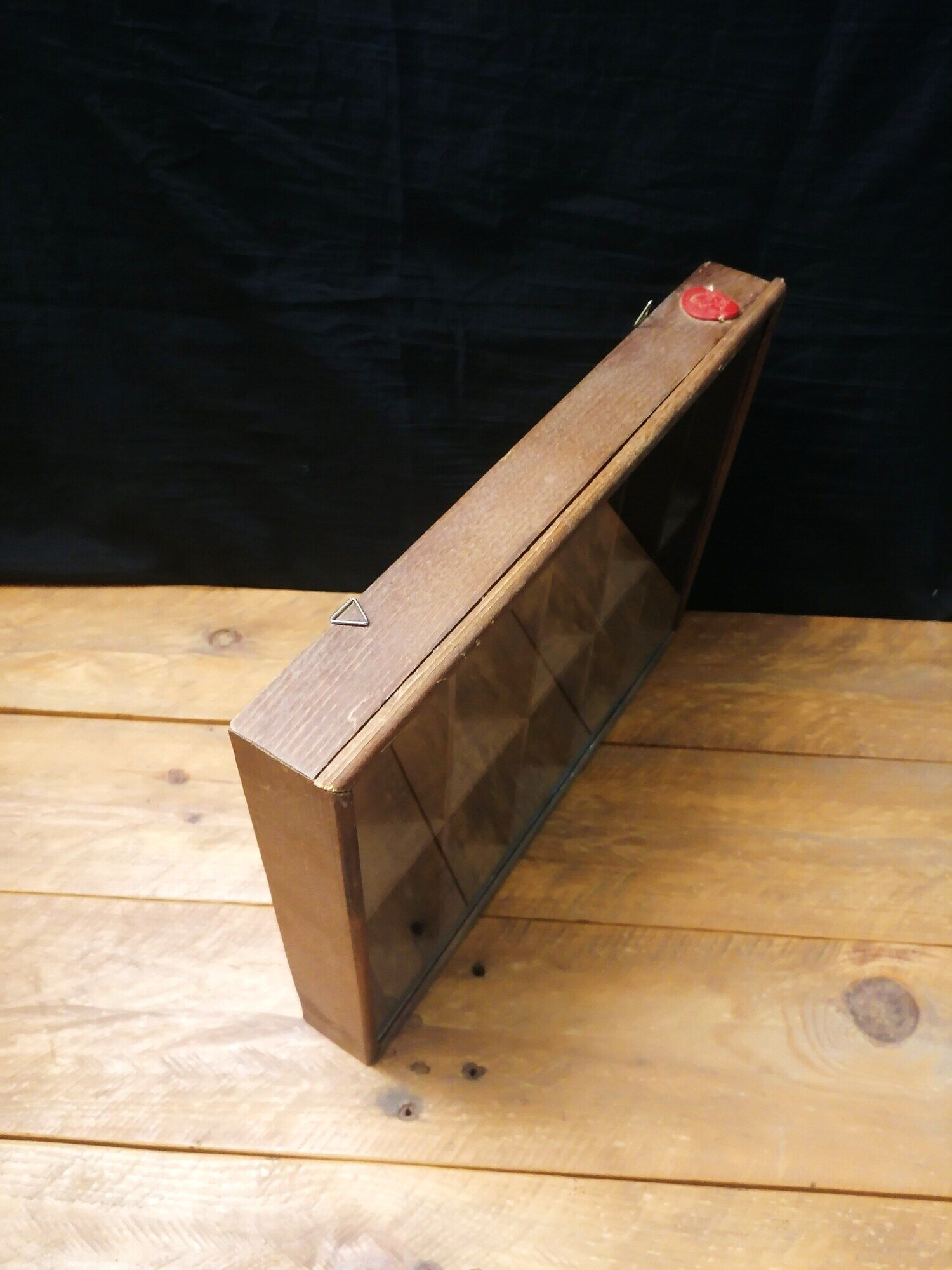 Wooden and glass wall window - 10 lockers - 80s