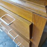 Vintage chest of drawers, compass legs, light wood