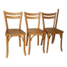 Série de 3 chaises Baumann N°19 hêtre clair