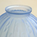 Art Deco ball vase, frosted blue glass