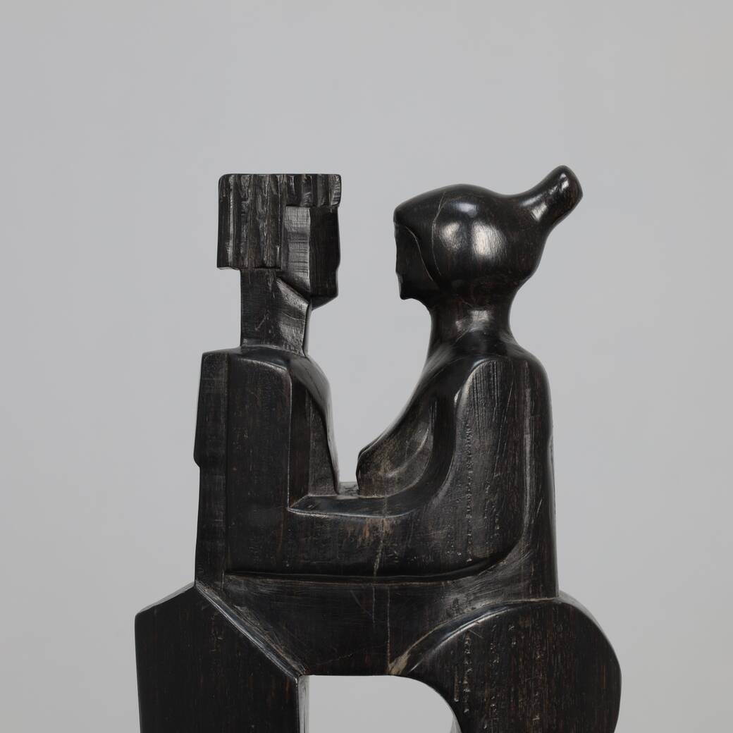 “Together” – Hand-carved wooden sculpture by Jozef Kets, Belgium, 1971