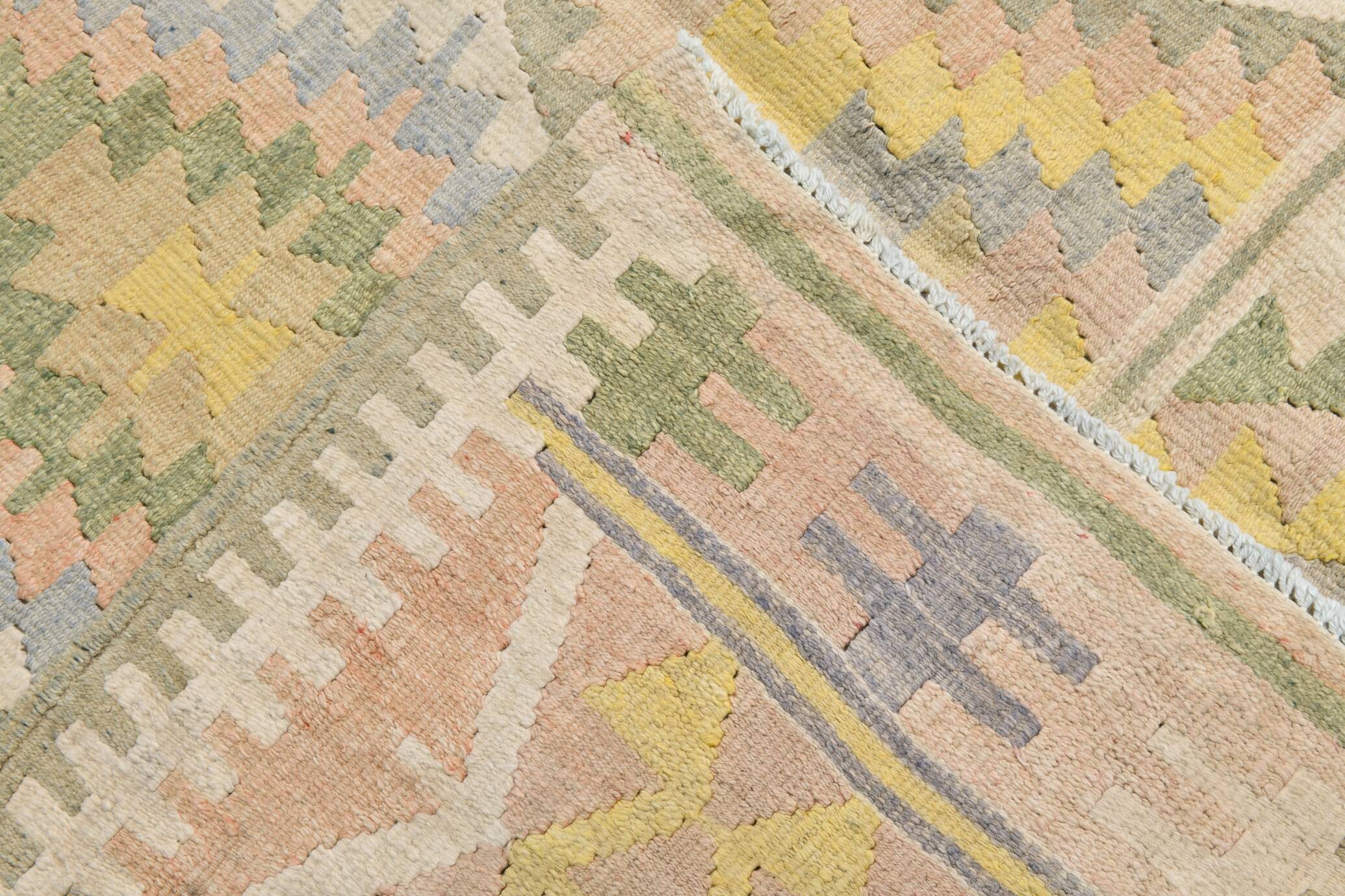 Tapis Kilim Vintage Laine Fait Main, Bohème, Motifs Géométriques, 149X247Cm