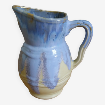 Pastel blue pitcher signed