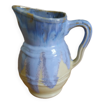 Pastel blue pitcher signed