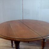 Round fruit wood table with extensions