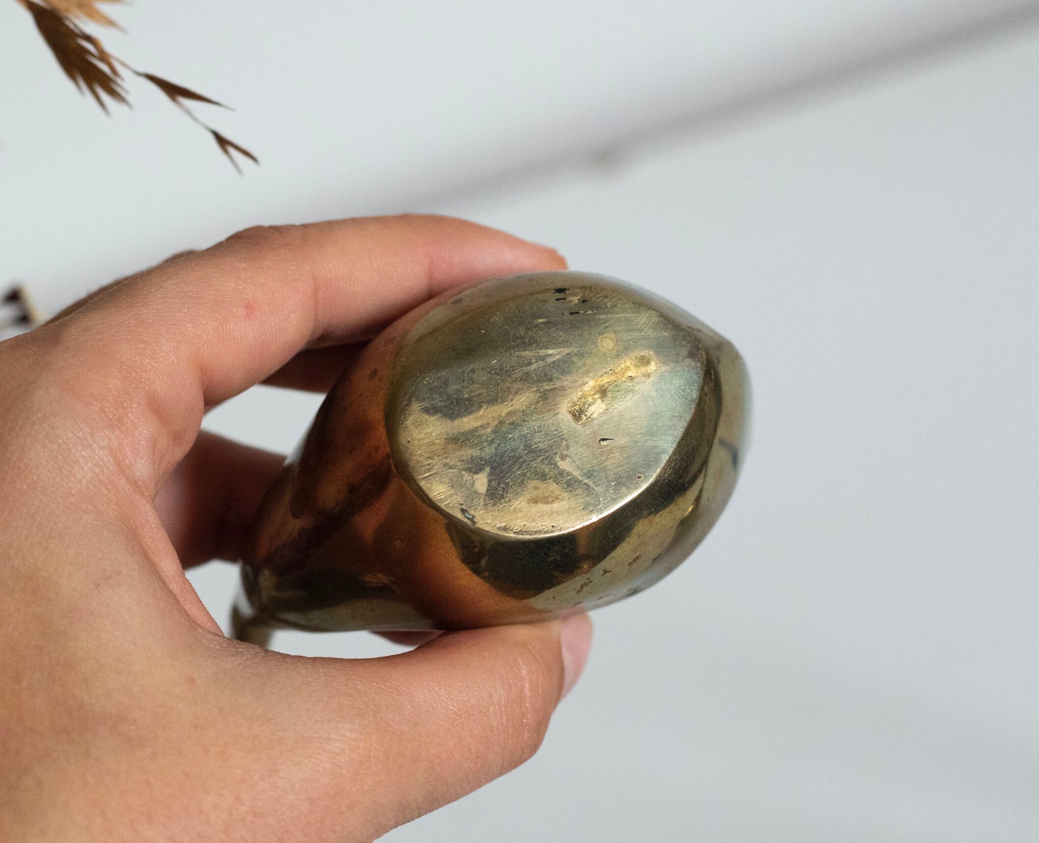 Pair of vintage brass swans