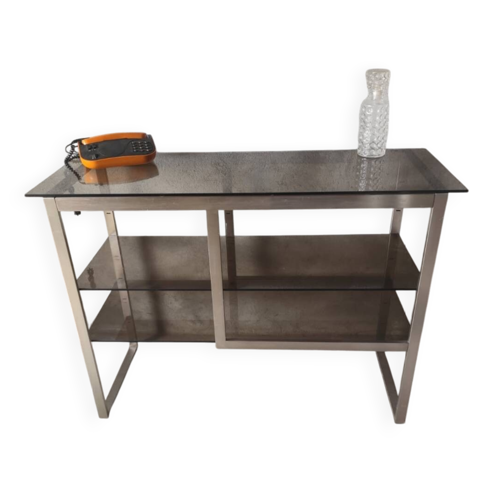Seventies brushed metal console