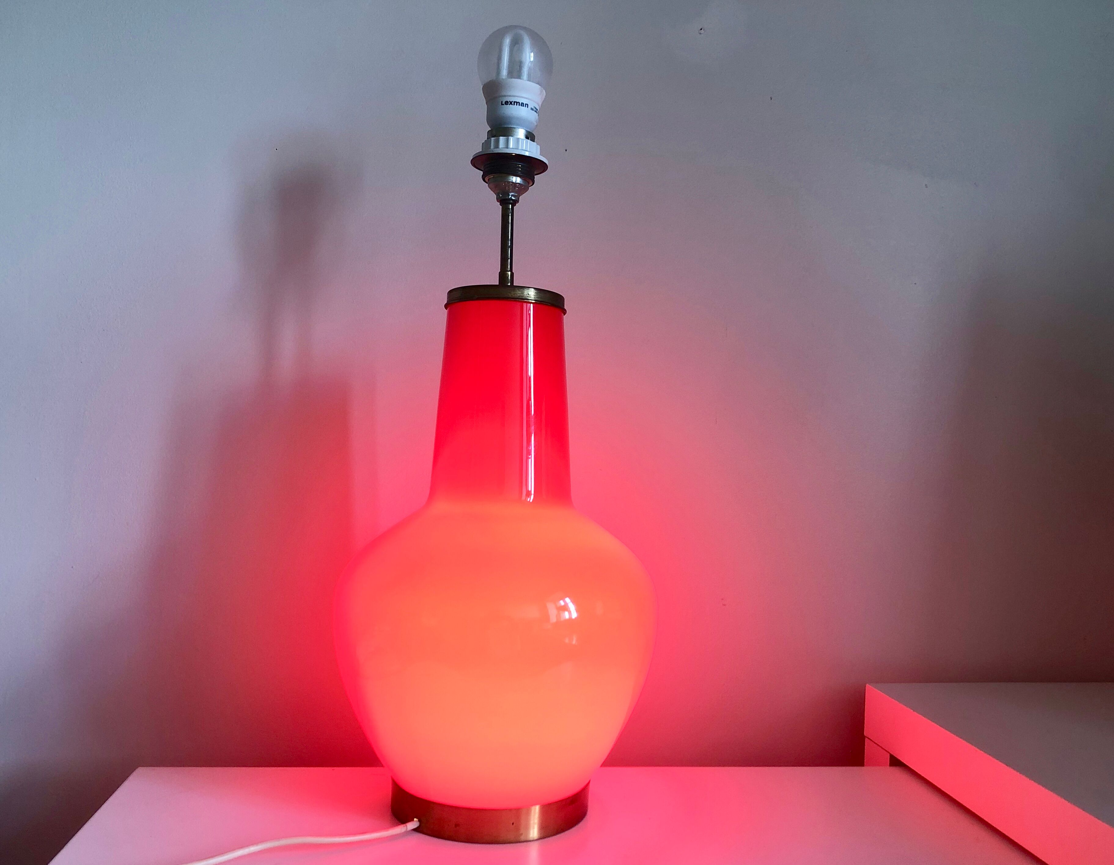 Backlit red lamp foot 1980