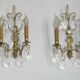 Grande paire d'appliques murales françaises vintage en bronze avec cristaux assortis 5514