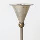 Pair of postmodern candlesticks in Memphis style made of steel and brass.