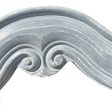 Wood mirror, restyled gray, patinated