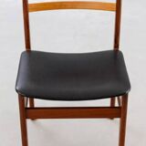 Scandinavian chair in teak and black leatherette – Denmark 1960
