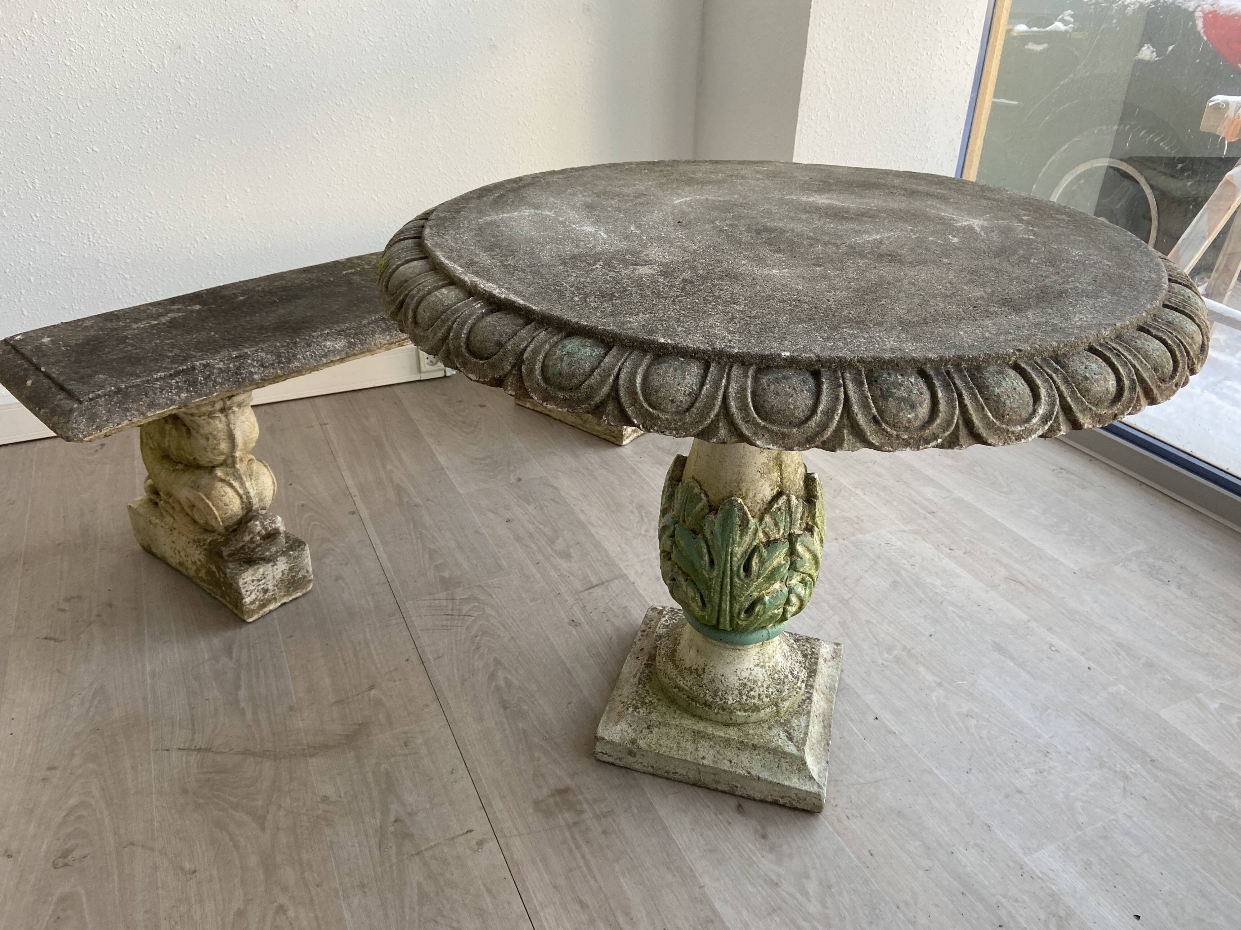 Stone garden table