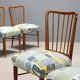 Vintage beech and fabric chairs, design, Italy, 1960s