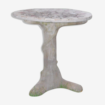 Table de jardin en ciment pied forme tronc