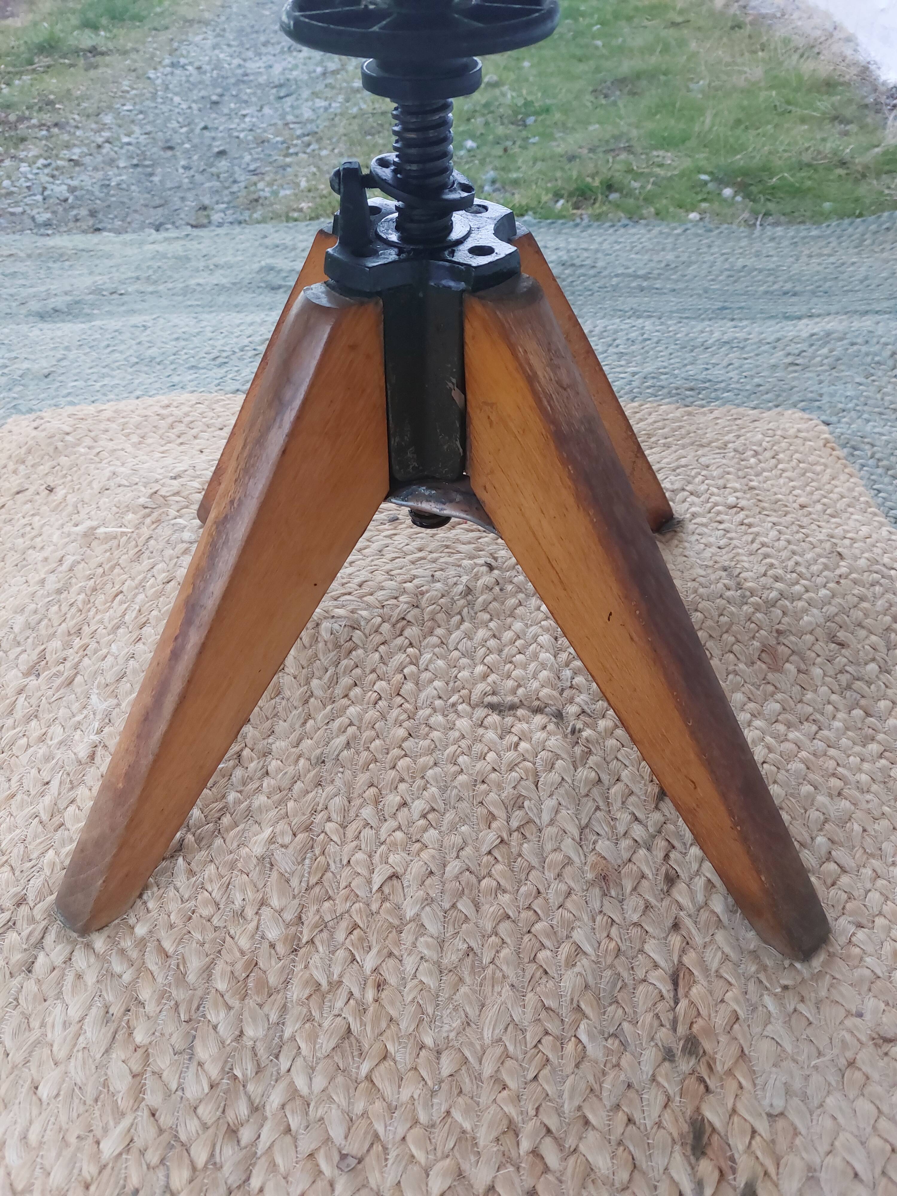 wooden swivel chair, height adjustable