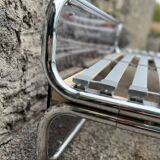 Pair of vintage chrome plexiglass beds