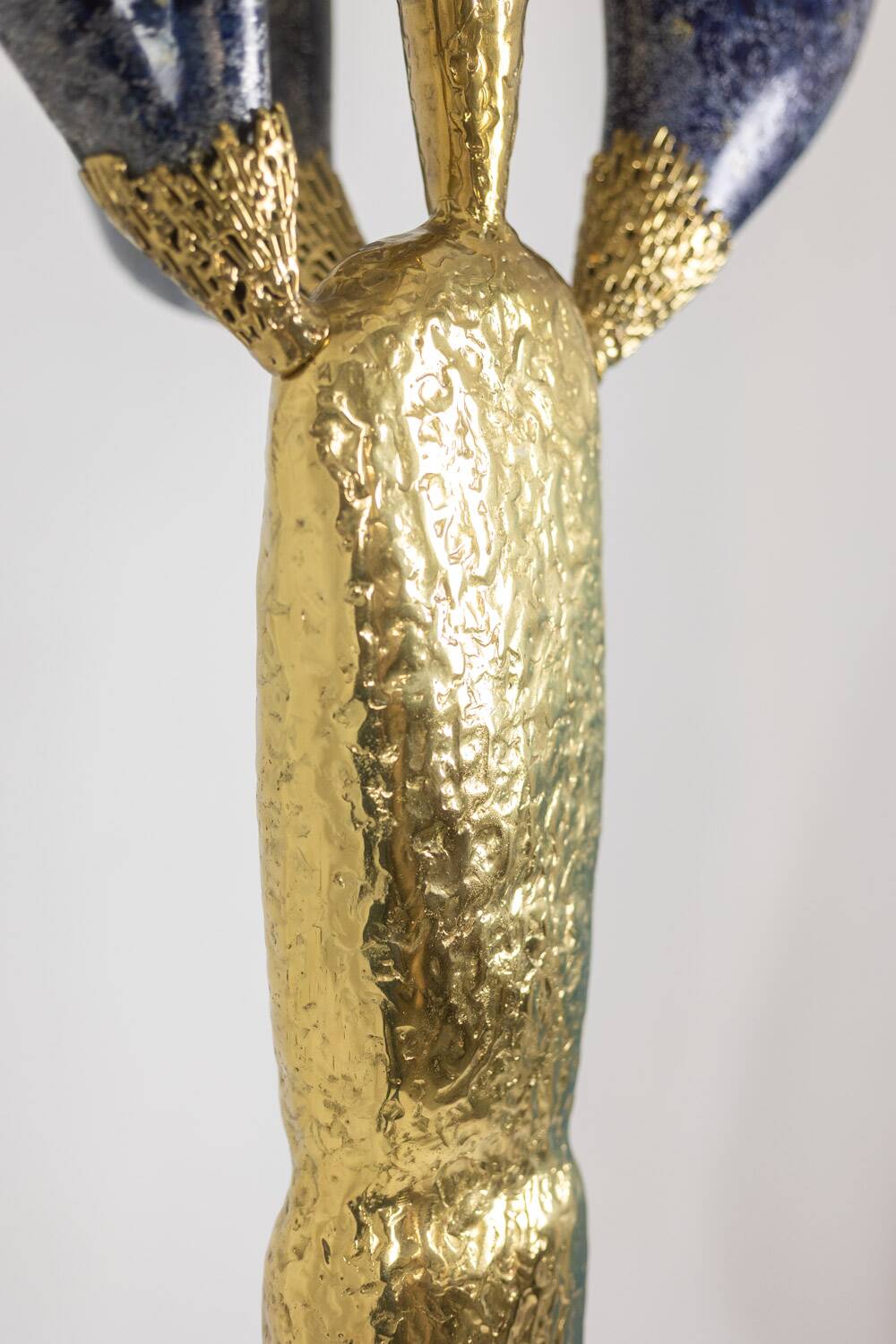 Jacques Duval Brasseur, Large golden brass cactus sculpture. 1992