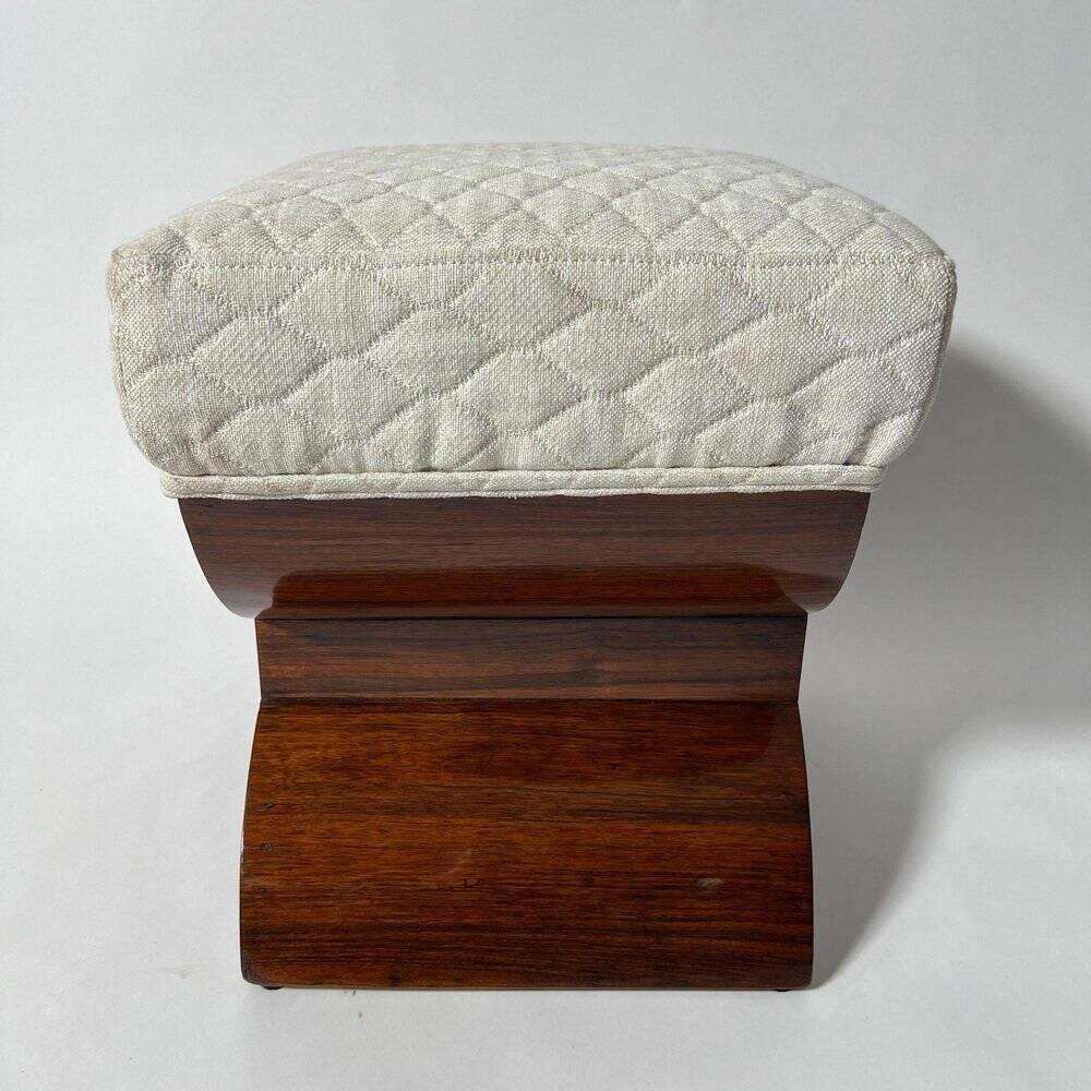 Art Deco Stool in Rosewood Veneer, France, 1930s