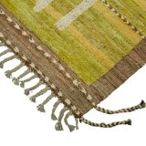 Handmade Turkish One of a Kind 280 cm x 374 cm Green Wool Carpet