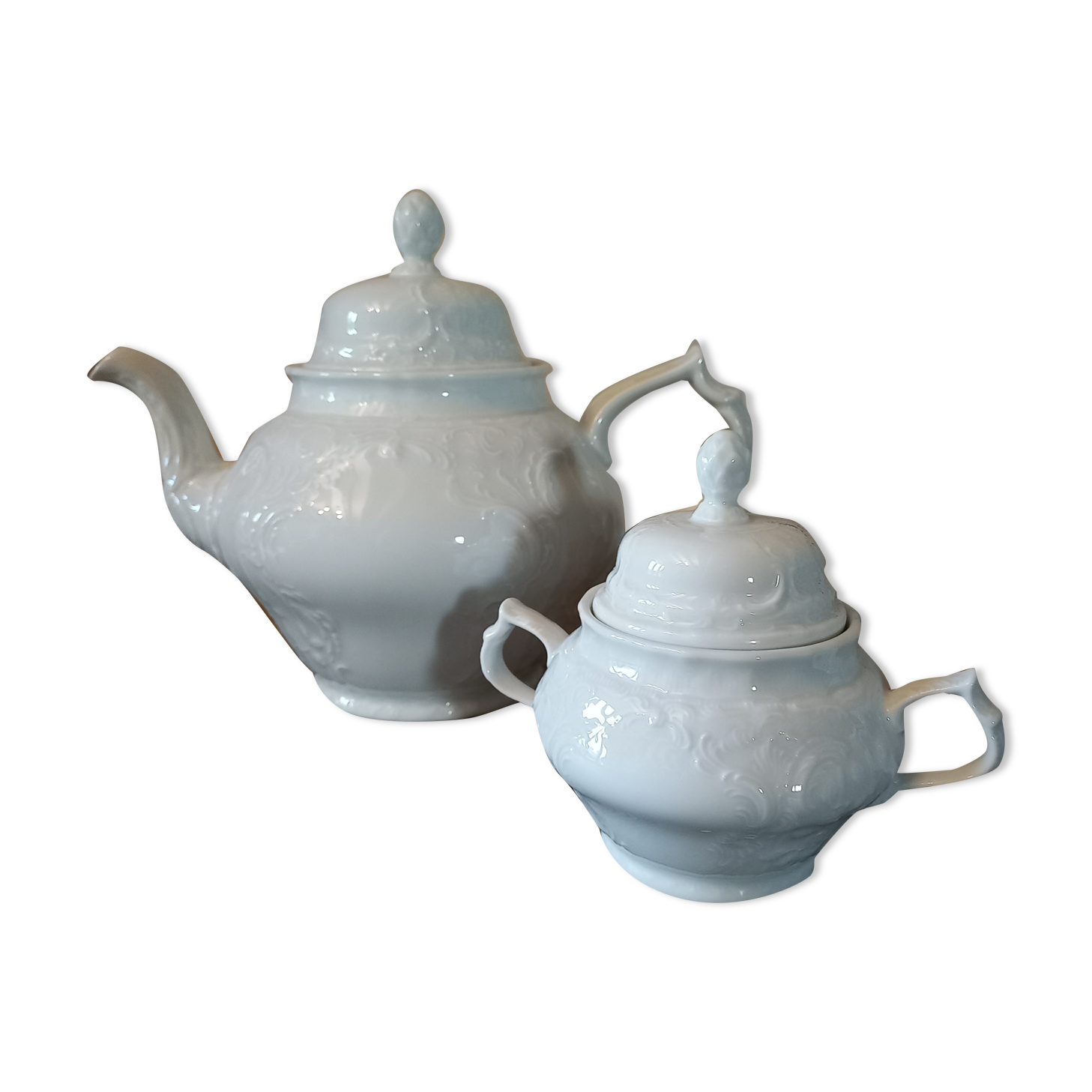 White porcelain teapot brand Rosenthal