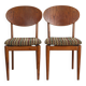 2 teak and velvet chairs - Denmark 1950s/60s