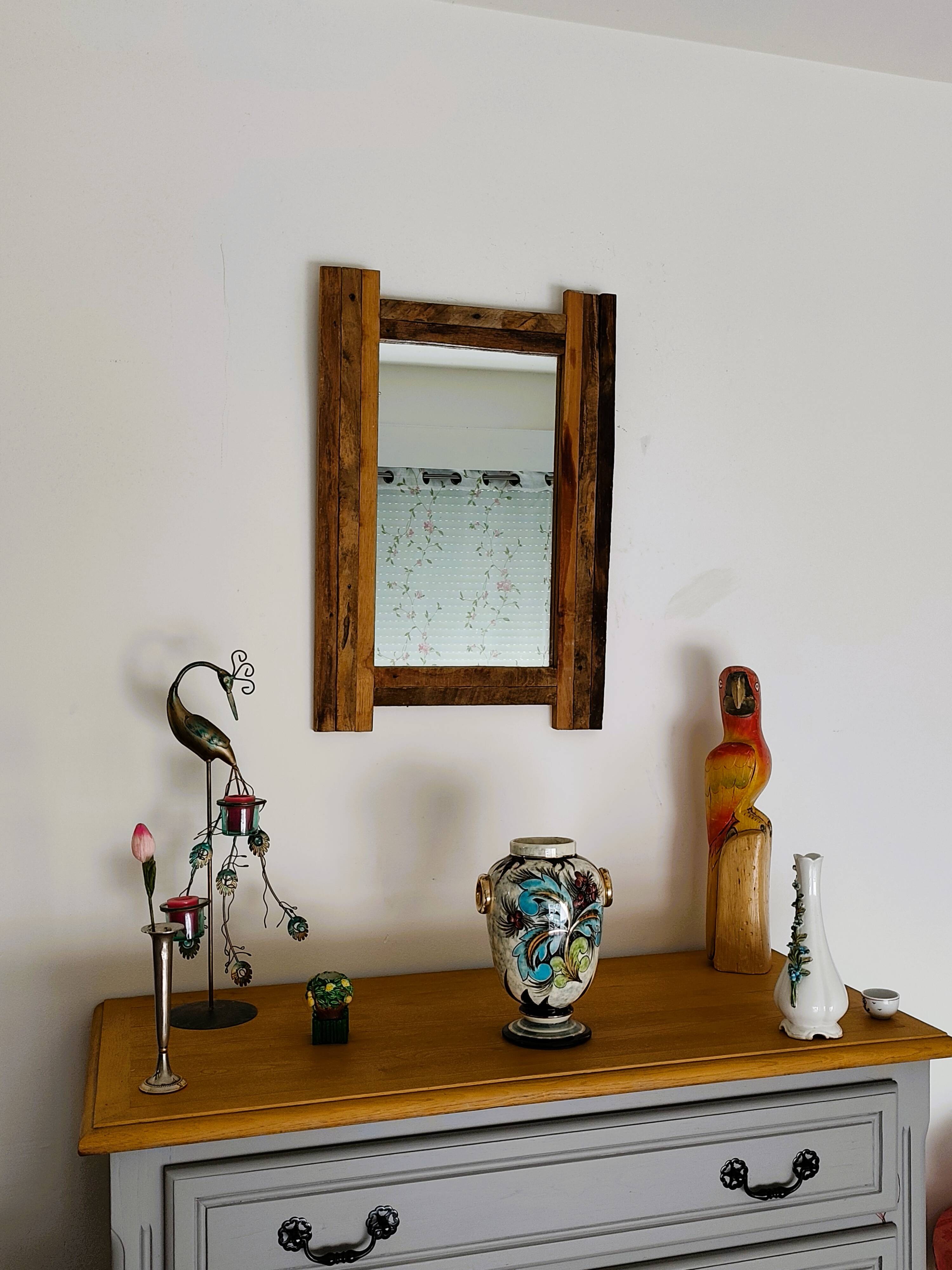 Miroir en bois recyclé