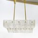 J.T. Kalmar enormous brass and textured glass chandelier, Austria, 1950s