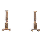 Modernistic silver plated bronze candle sticks Early 20th Century