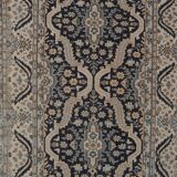 Handknotted Indigo Turkish Oushak Rug with Medallion 3'1" X 5'4"
