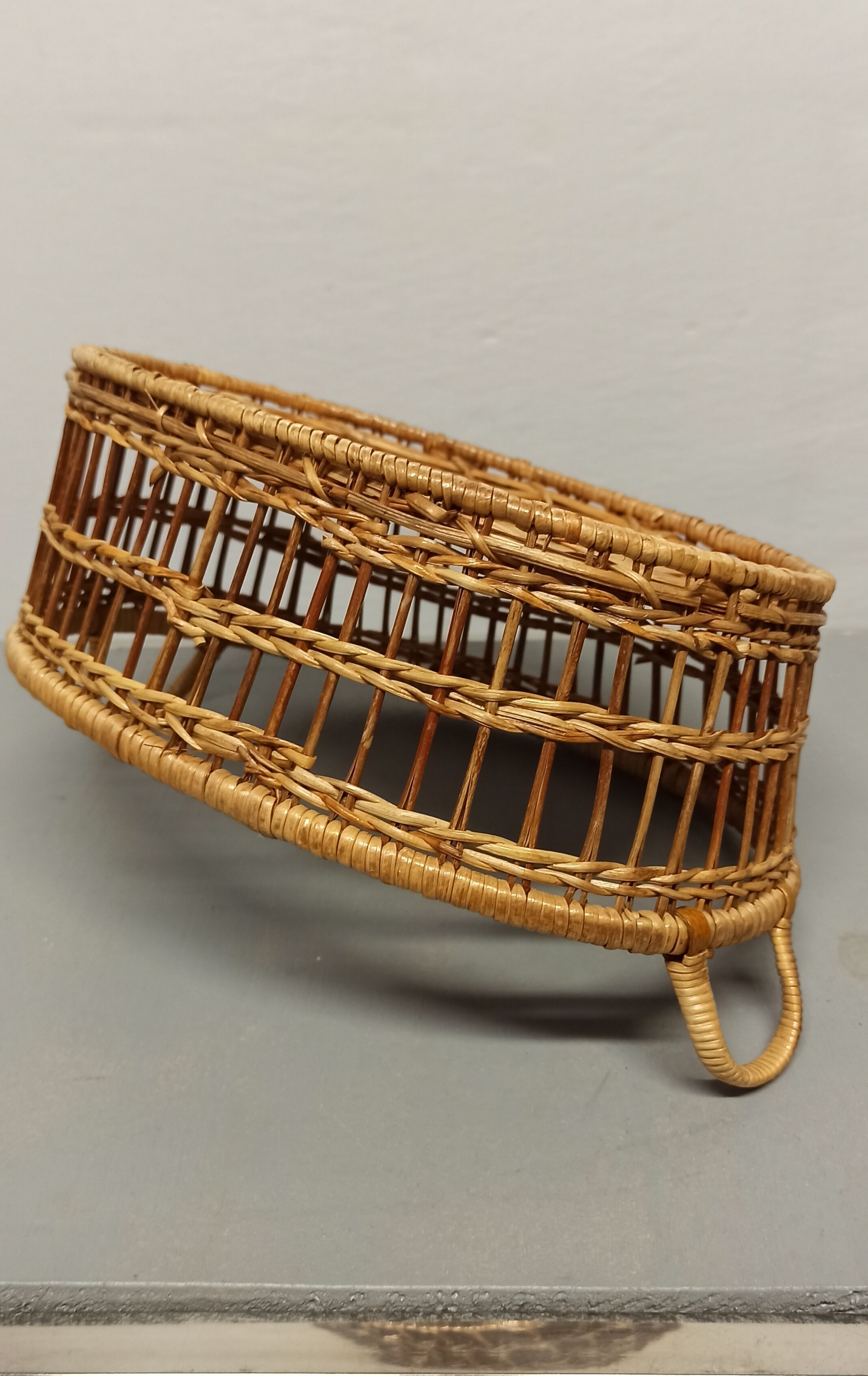 Rattan braided basket