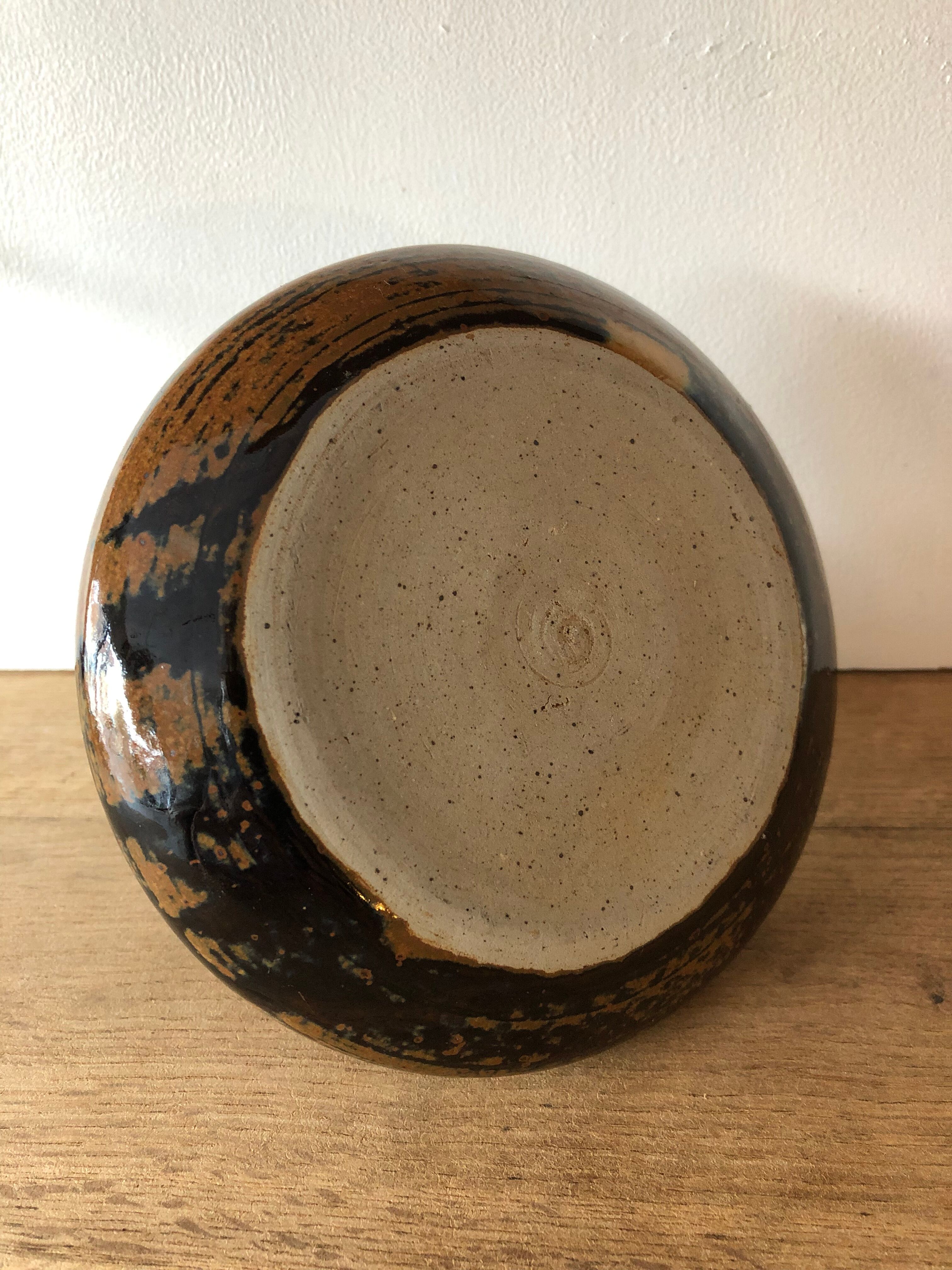 Vase soliflore en céramique émaillée vintage
