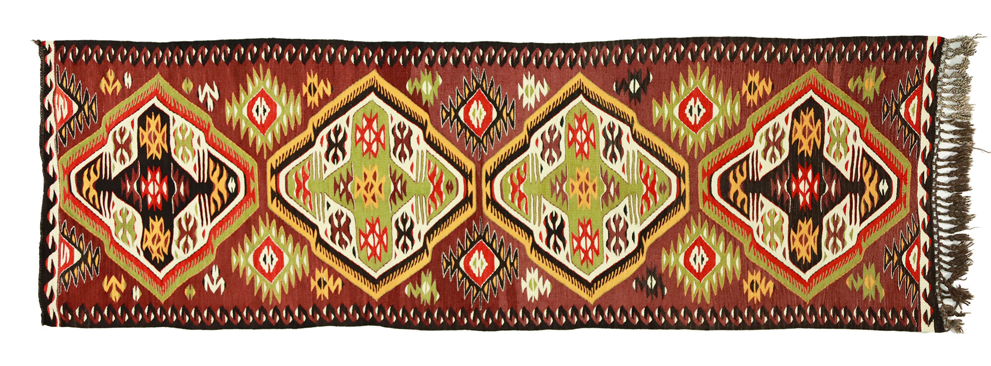 Anatolian handmade kilim rug 282 cm x 90 cm