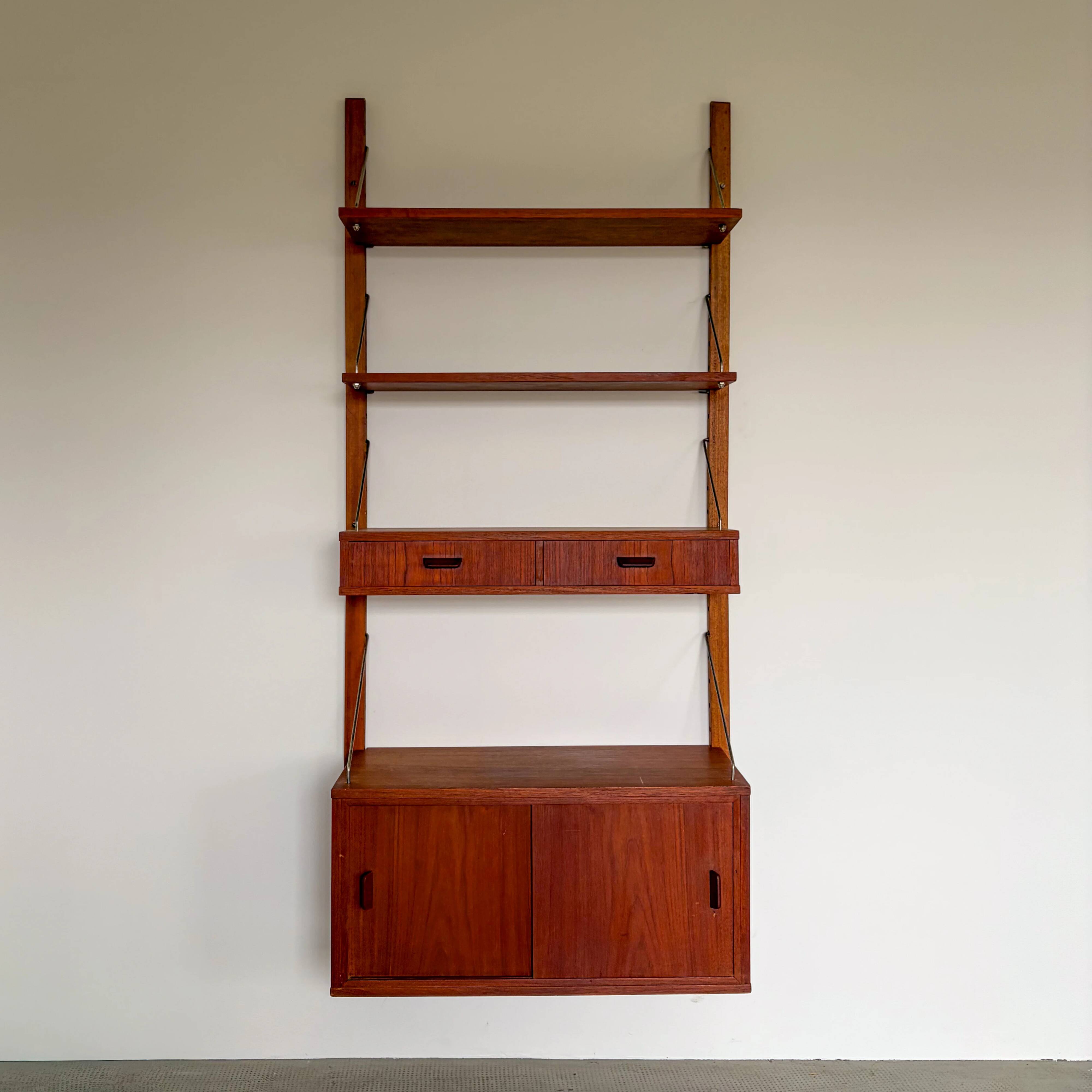 Danish wall shelf with one bay