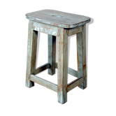 Ancien tabouret d'atelier en teck birman