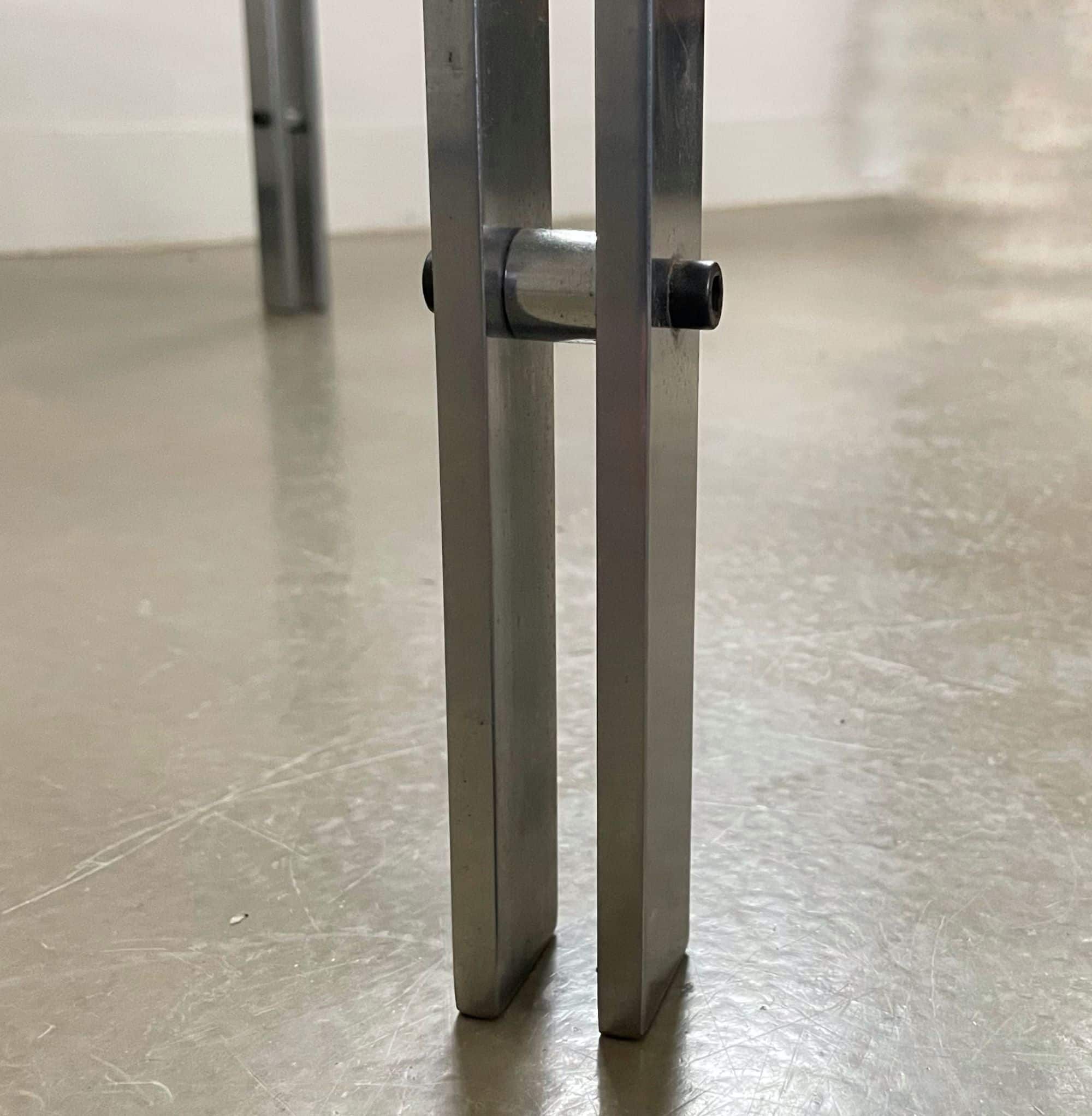 Solid steel and glass coffee table, 1960s