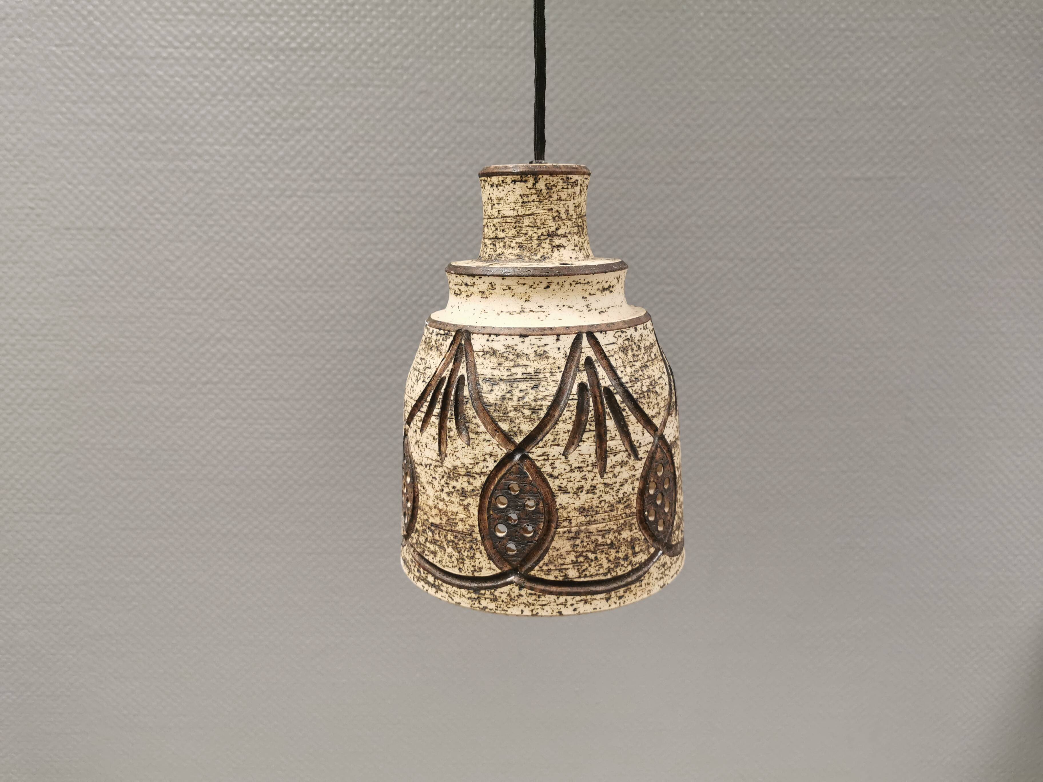 Beautiful ceramic hanging lamp, designed by jette hellerøe denmark, 1960s.