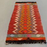 Vintage Turkish Mini Kilim 92x50 cm Wool Small Kelim Runner, shabby Chic
