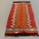 Vintage Turkish Mini Kilim 92x50 cm Wool Small Kelim Runner, shabby Chic