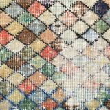 2x9 Vintage Multicolor Geometric Turkish Runner Rug, 75x266Cm