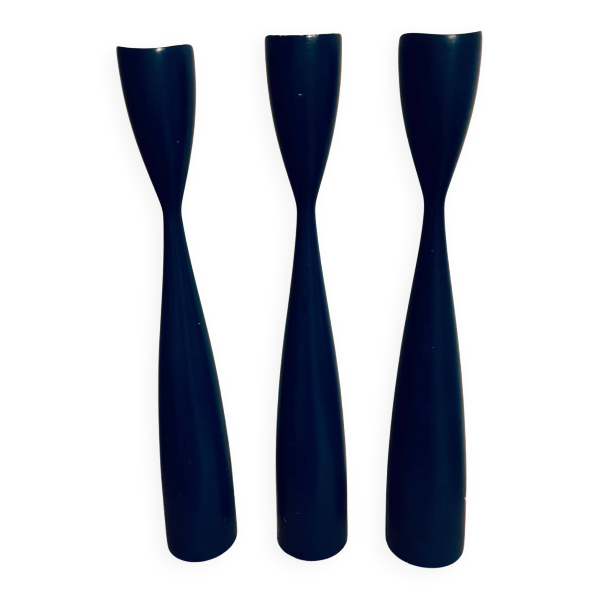 Set of 3 Danish candle holders from the 1950s-60s.