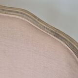Louis XV style bench sofa in pink fabric and burlap