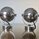 Pair of chrome "eye ball" wall lights 1970