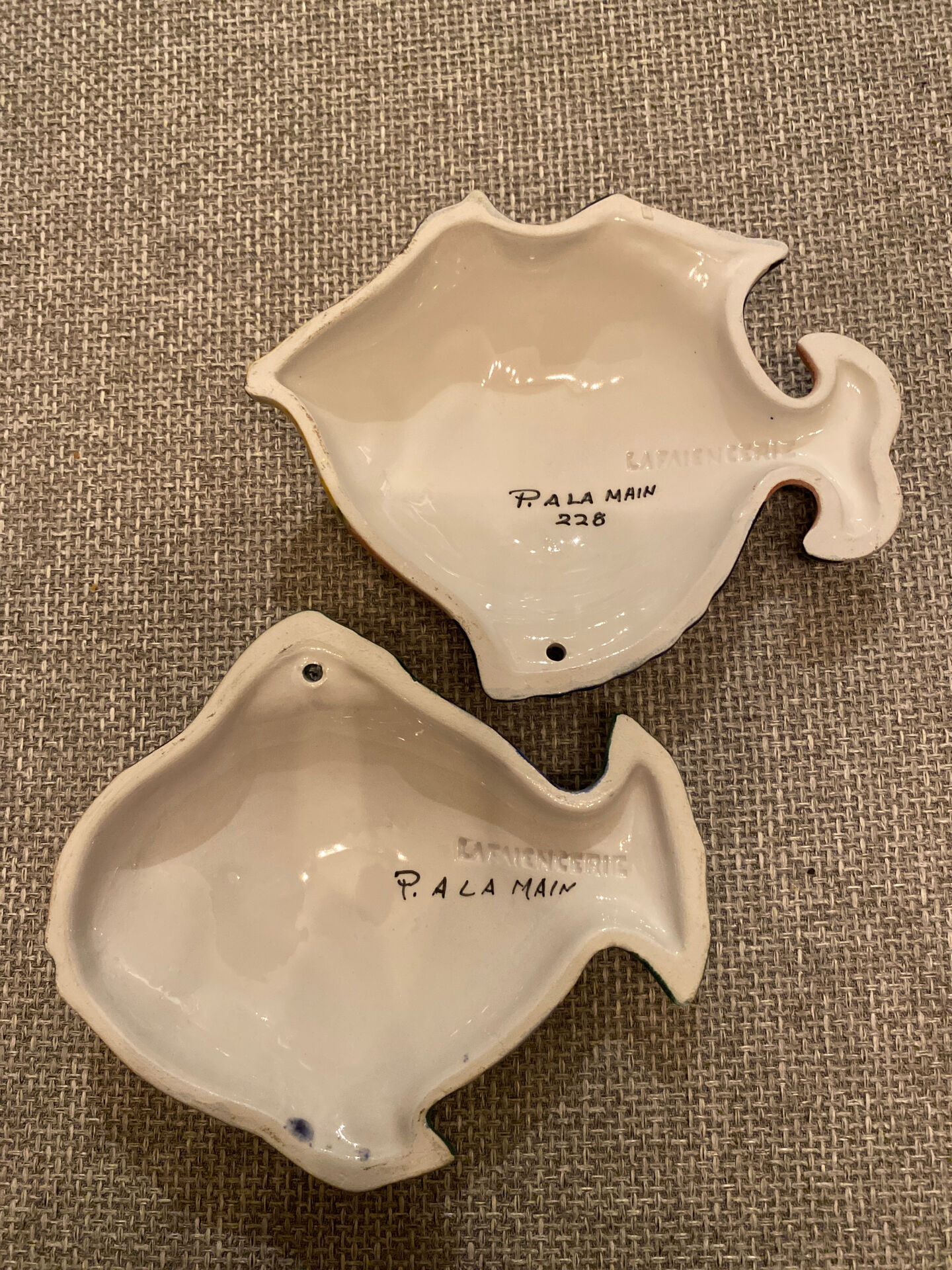 Set of two ceramic fish