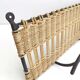 Wall coat rack 3 hooks in iron and woven wicker