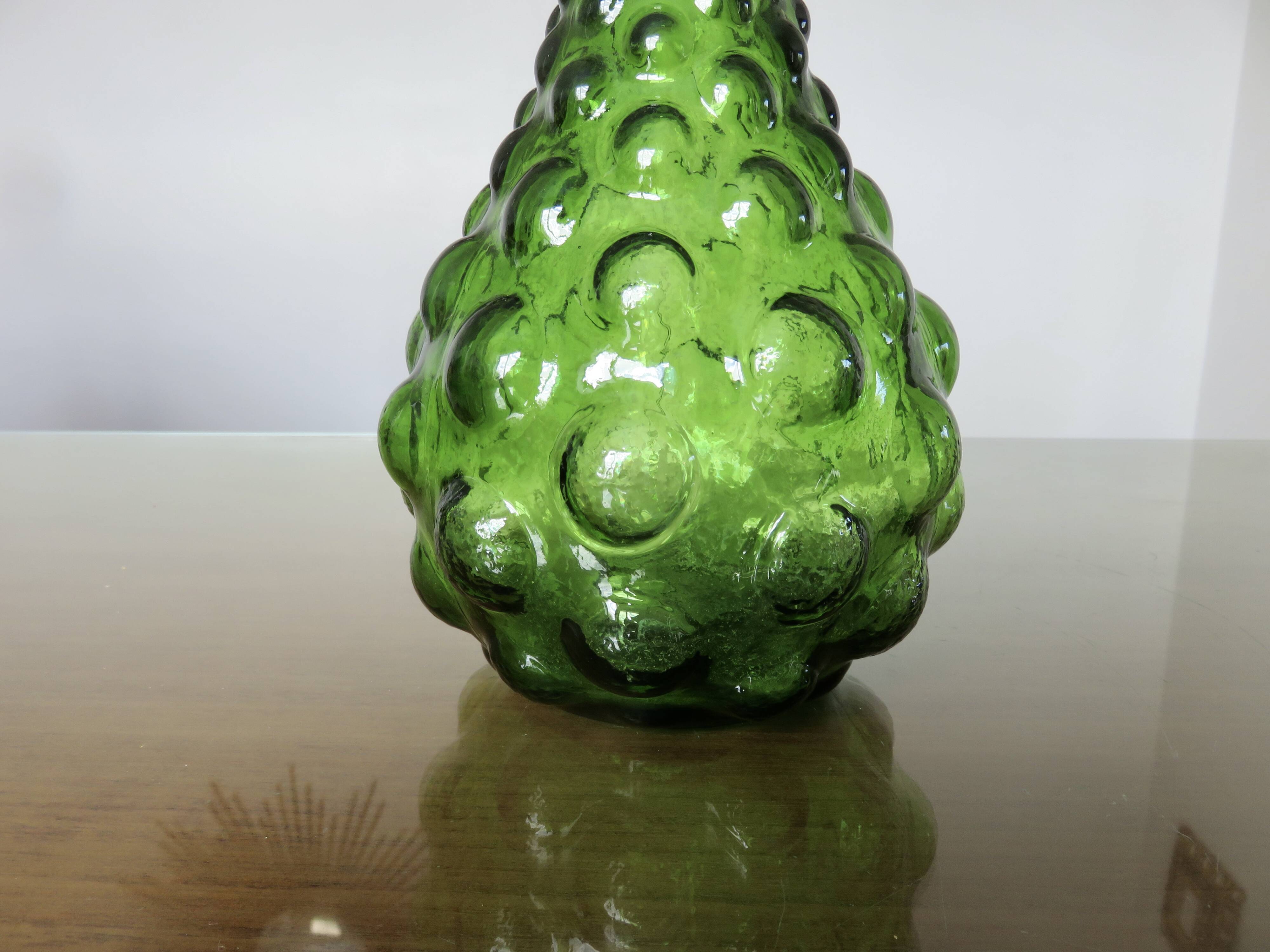 Bottle, carafe Italy, Empoli, in bubbled glass 1960