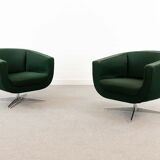 Vintage Mid Century Clubchairs - Cocktail Chairs in dark green fabrics 60s